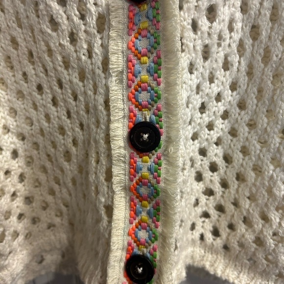 Pilcro Cream Cardigan with Chunky Knit and Decorative Trim - Picture 5 of 7